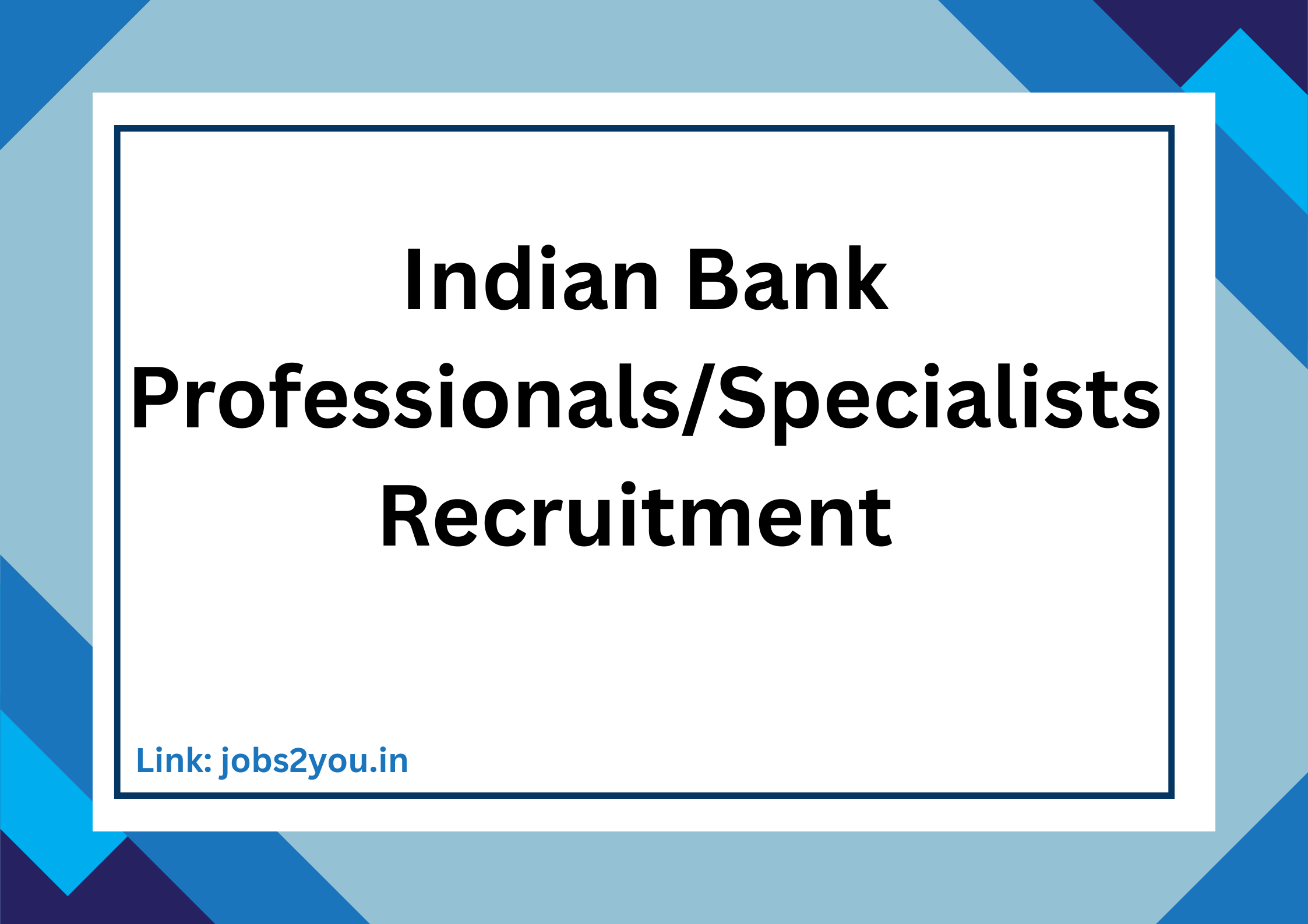 Indian Bank ProfessionalsSpecialists Recruitment 2025